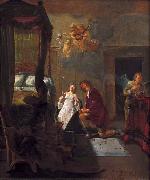 Nicolaes Knupfer Tobias and Sarah praying on their wedding night. Spain oil painting artist